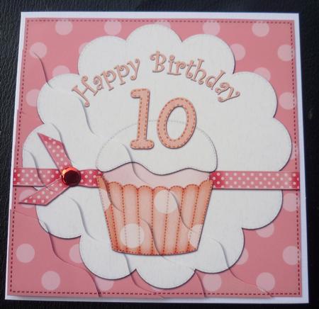 10th Birthday Cupcake Felties Wavy Corner Side Stacker by Charlie Angel