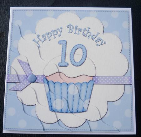10th Birthday Cupcake Felties Wavy Corner Side Stacker by Charlie Angel