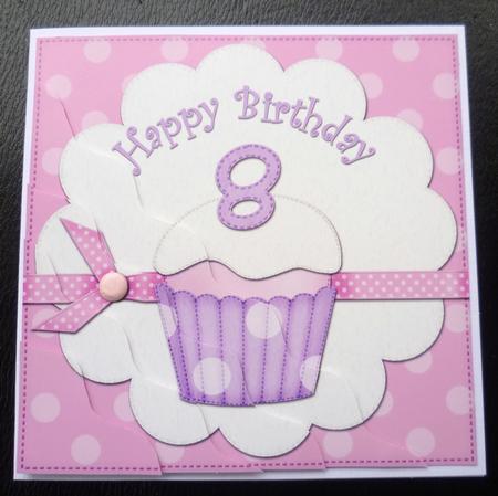 8th Birthday Cupcake Felties Wavy Corner Side Stacker by Charlie Angel