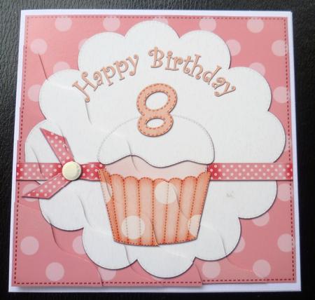 8th Birthday Cupcake Felties Wavy Corner Side Stacker by Charlie Angel