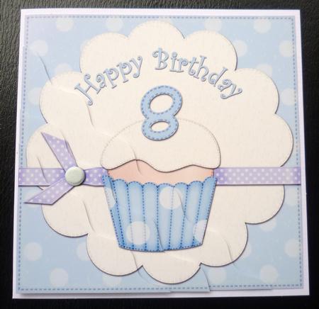8th Birthday Cupcake Felties Wavy Corner Side Stacker by Charlie Angel