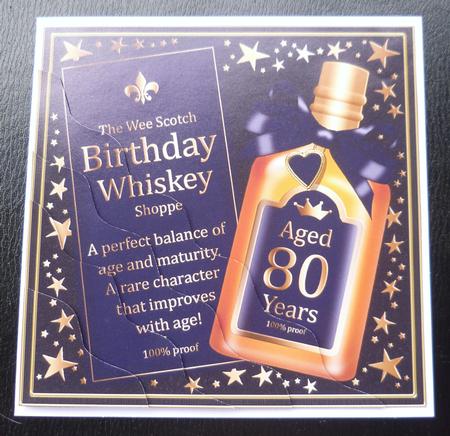 80th Birthday Whisky Wavy Corner Side Stacker Topper by Charlie Angel