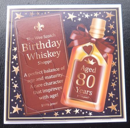 80th Birthday Whisky Wavy Corner Side Stacker Topper by Charlie Angel