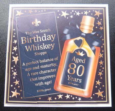 80th Birthday Whisky Wavy Corner Side Stacker Topper by Charlie Angel