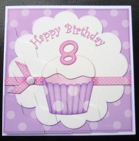 8th Birthday Cupcake Felties Wavy Corner Side Stacker by Charlie Angel