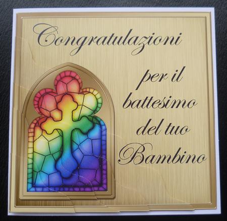 Italian Baptism Wavy Corner Side Stacker Topper by Charlie Angel