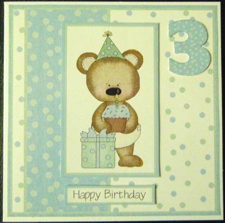 Birthday Bear Age Quick Card Boy by Charlie Angel