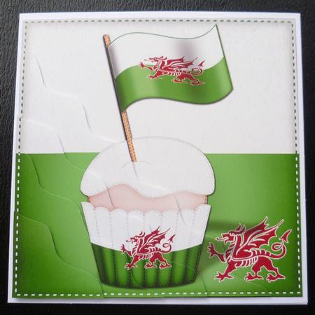Flying the Flag Wales Cupcake Wavy Corner Side Stacker by Charlie Angel