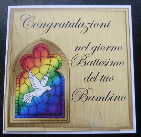 Italian Christening Day Wavy Corner Side Stacker Topper by Charlie Angel
