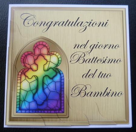 Italian Christening Day Wavy Corner Side Stacker Topper by Charlie Angel