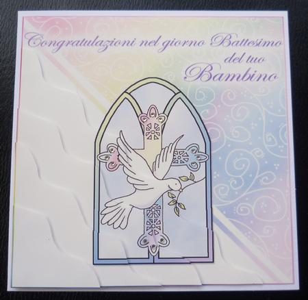 Italian Christening Day Wavy Corner Side Stacker Topper by Charlie Angel