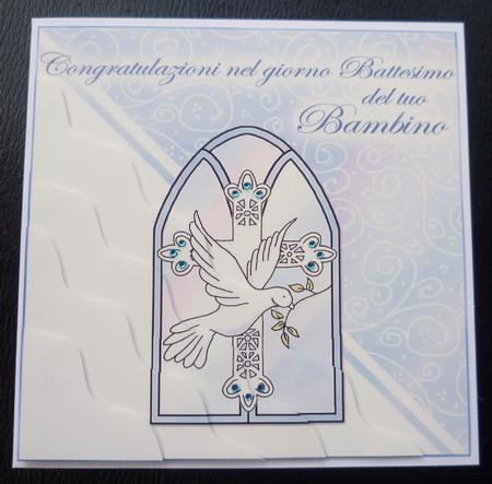 Italian Christening Day Wavy Corner Side Stacker Topper by Charlie Angel