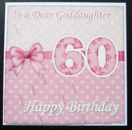 60th Birthday Goddaughter Felties Wavy Corner Side Stacker by Charlie Angel