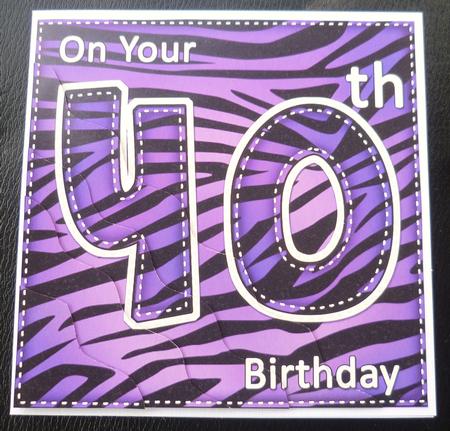 Funky Fun Zebra Print 40th Birthday Wavy Corner Side Stacker by Charlie Angel