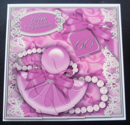 60th Birthday Perfume Lace N Pearls Wavy Corner Side Stacker by Charlie Angel