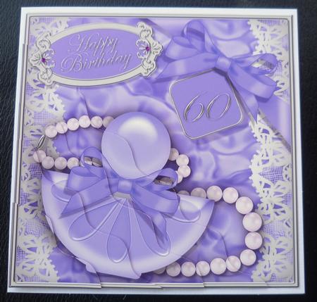60th Birthday Perfume Lace N Pearls Wavy Corner Side Stacker by Charlie Angel