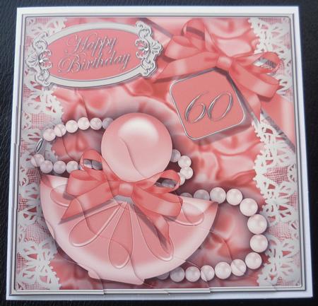 60th Birthday Perfume Lace N Pearls Wavy Corner Side Stacker by Charlie Angel