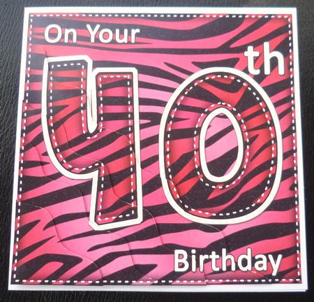 Funky Fun Zebra Print 40th Birthday Wavy Corner Side Stacker by Charlie Angel