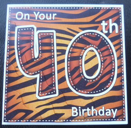 Funky Fun Zebra Print 40th Birthday Wavy Corner Side Stacker by Charlie Angel
