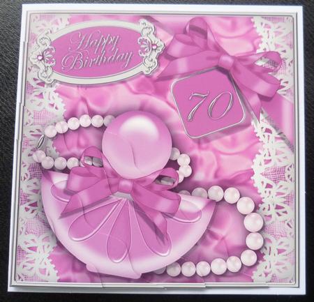 70th Birthday Perfume Lace N Pearls Wavy Corner Side Stacker by Charlie Angel