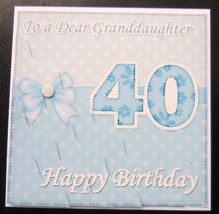 40th Birthday Granddaughter Felties Wavy Corner Side Stacker by Charlie Angel