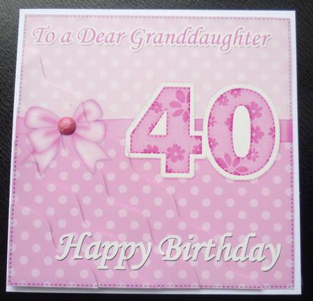 40th Birthday Granddaughter Felties Wavy Corner Side Stacker by Charlie Angel