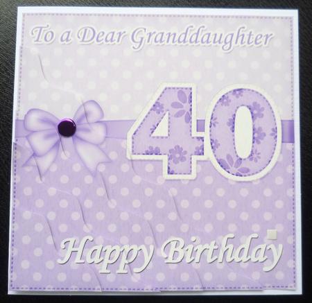 40th Birthday Granddaughter Felties Wavy Corner Side Stacker by Charlie Angel