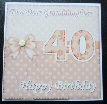 40th Birthday Granddaughter Felties Wavy Corner Side Stacker by Charlie Angel