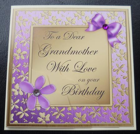 Floral Elegance Birthday Grandmother Wavy Corner by Charlie Angel