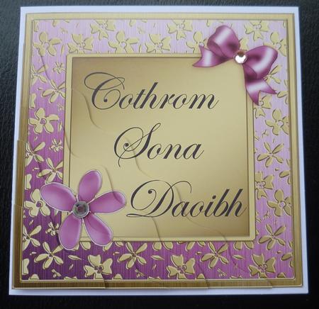 Floral Elegance Irish Gaelic Happy Anniversary by Charlie Angel