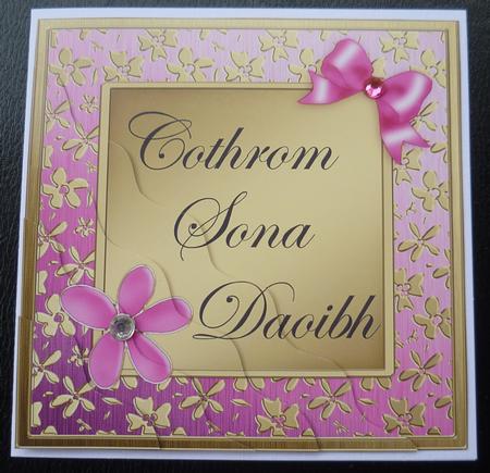 Floral Elegance Irish Gaelic Happy Anniversary by Charlie Angel