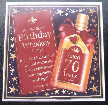 70th Birthday Whisky Wavy Corner Side Stacker Topper by Charlie Angel