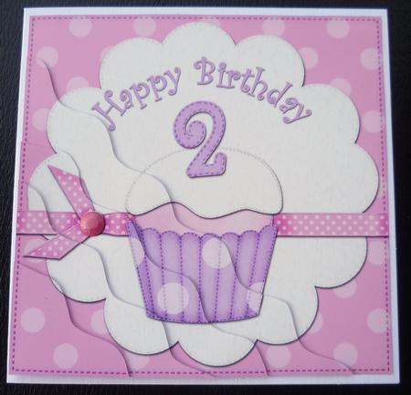 2nd Birthday Cupcake Felties Wavy Corner Side Stacker by Charlie Angel
