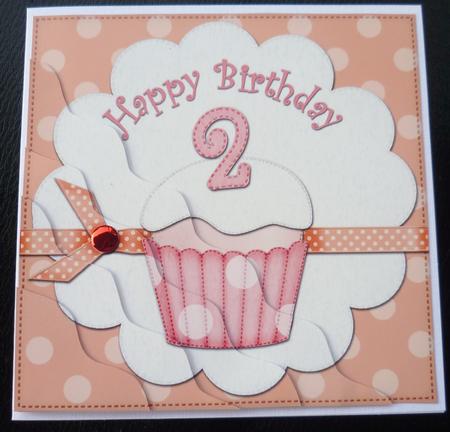 2nd Birthday Cupcake Felties Wavy Corner Side Stacker by Charlie Angel