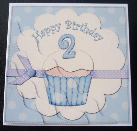 2nd Birthday Cupcake Felties Wavy Corner Side Stacker by Charlie Angel