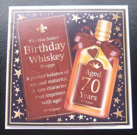 70th Birthday Whisky Wavy Corner Side Stacker Topper by Charlie Angel