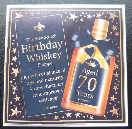 70th Birthday Whisky Wavy Corner Side Stacker Topper by Charlie Angel