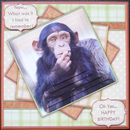 Funny Chimp Topper & Pyramid Decoupage by Charlie Angel