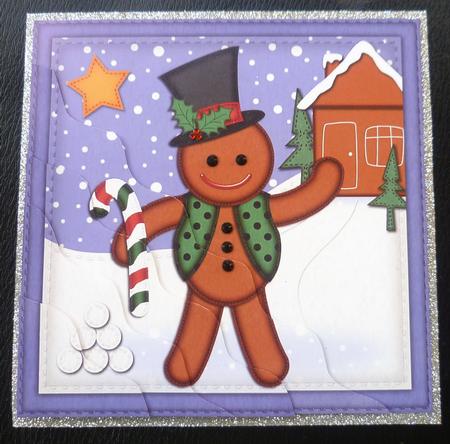Xmas Gingerbread Man Wavy Corner Side Stacker Topper by Charlie Angel