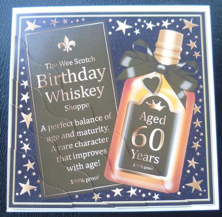 60th Birthday Whisky Wavy Corner Side Stacker Topper by Charlie Angel