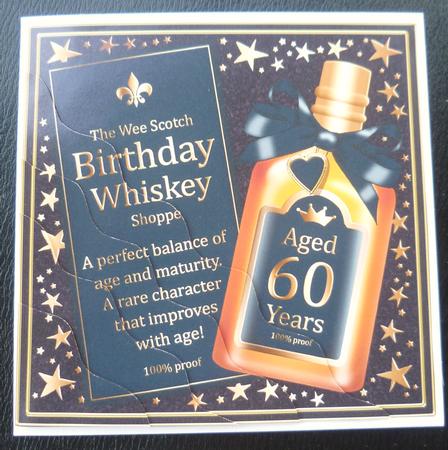 60th Birthday Whisky Wavy Corner Side Stacker Topper by Charlie Angel