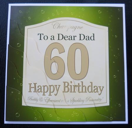 60th Birthday Dad Champagne Label Wavy Corner Side Stacker T by Charlie Angel