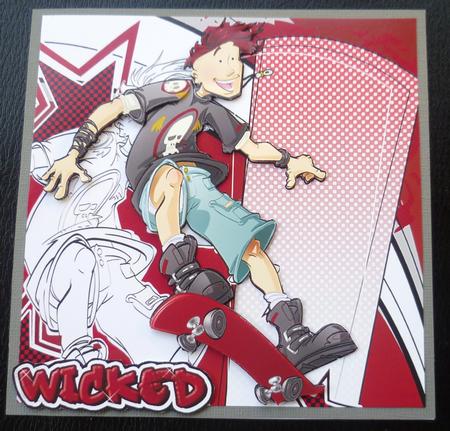 Skater Dude 8x8 Card by Charlie Angel