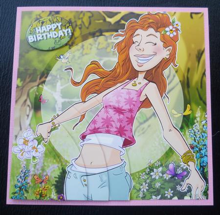 Redhead Flower Girl 8x8 Card by Charlie Angel