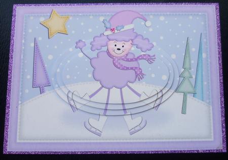 A5 Cute Christmas Poodle Dog Oval Pyramage Topper by Charlie Angel