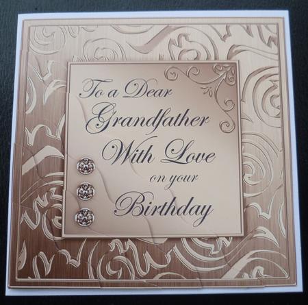 Elegant Metallic Birthday Grandfather Wavy Corner Stacker by Charlie Angel