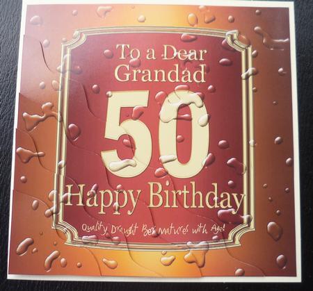 50th Birthday Grandad Beer Label Wavy Corner Side Stacker To by Charlie Angel