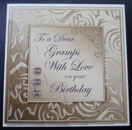 Elegant Metallic Birthday Gramps Wavy Corner Stacker by Charlie Angel