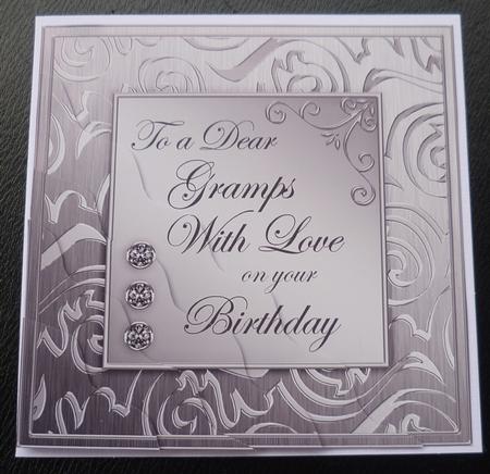 Elegant Metallic Birthday Gramps Wavy Corner Stacker by Charlie Angel