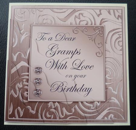 Elegant Metallic Birthday Gramps Wavy Corner Stacker by Charlie Angel